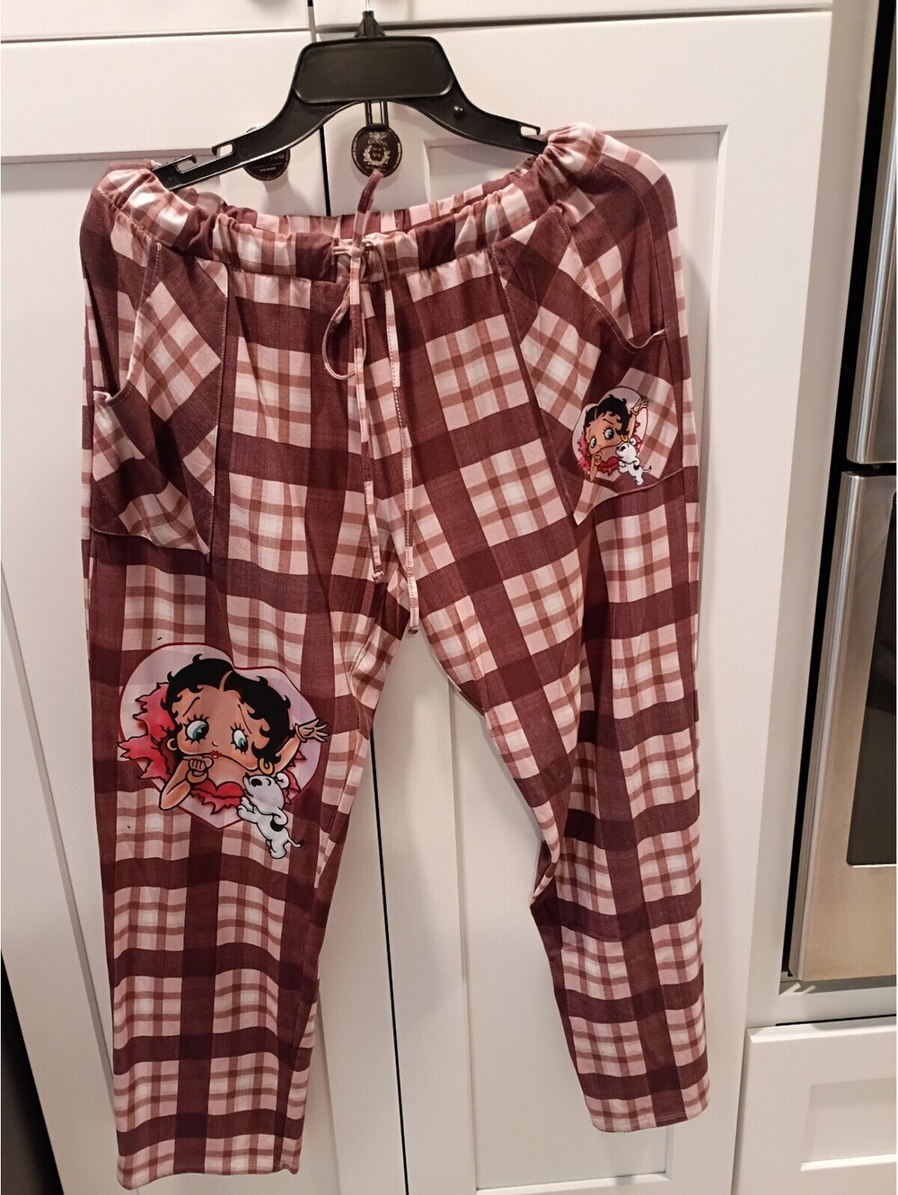 Betty Boop Plaid Lounge Pants with Pockets Size LG